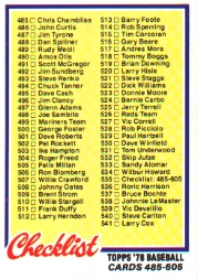 1978 Topps Baseball Cards      535     Checklist 485-605